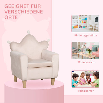 Hellrosa Kindersofa, gemütlicher Sessel 50x42x58cm