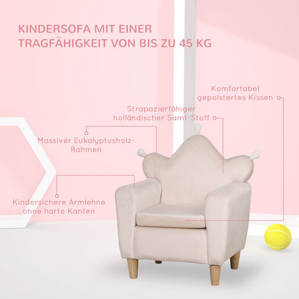 Hellrosa Kindersofa, gemütlicher Sessel 50x42x58cm