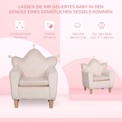 Hellrosa Kindersofa, gemütlicher Sessel 50x42x58cm
