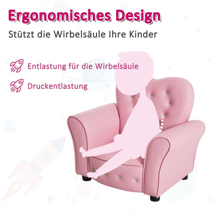 Rosa herzförmiges Sofa für Kinder – gemütliches und niedliches Design