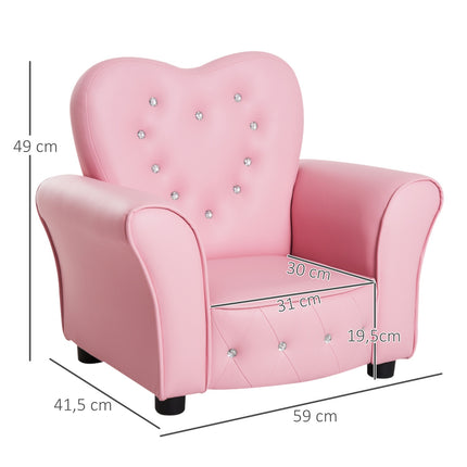Rosa herzförmiges Sofa für Kinder – gemütliches und niedliches Design