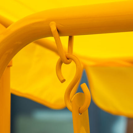 2-Sitzer Metallschaukel für Kinder mit Sonnenschutz - gelb