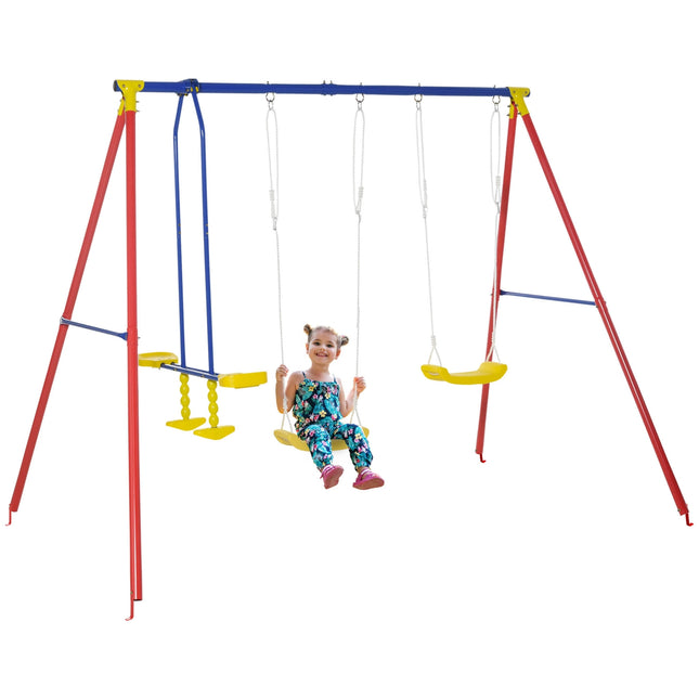 Adjustable children's swing with 2 seats for ages 3-5