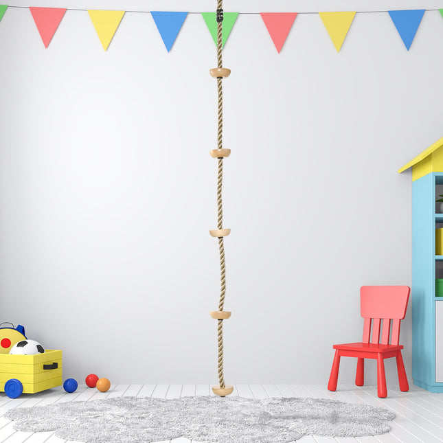 Kletterseil für Kinder mit Holzstufen, 2 m