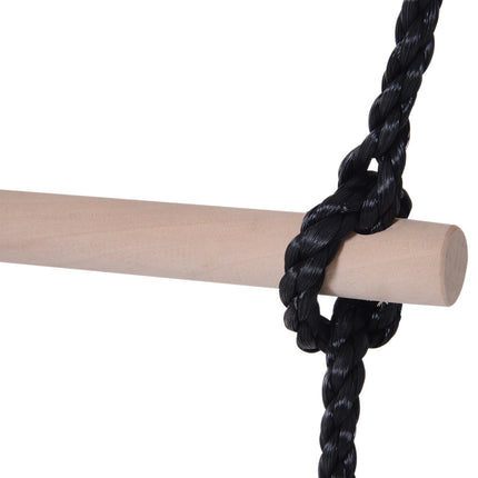 Balançoire de jardin pour enfants avec cadre en métal, échelle de corde et bascule, pour 3 à 10 ans, jusqu'à 3 enfants