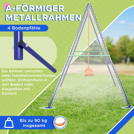 Gartenschaukel aus Stahl für zwei Kinder, 3–8 Jahre, 2,69 m