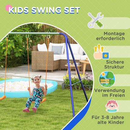 Gartenschaukel aus Stahl für zwei Kinder, 3–8 Jahre, 2,69 m