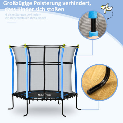 Kinder-Gartentrampolin, 1,60 m, Sicherheitsnetz, bis zu 60 kg