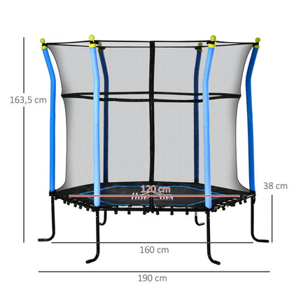 Kinder-Gartentrampolin, 1,60 m, Sicherheitsnetz, bis zu 60 kg