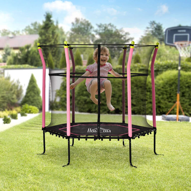 5.3ft Kinder Gartentrampolin mit Sicherheitsnetz – bis zu 60kg