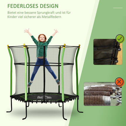 5.3 ft Garden Trampoline for Kids with Safety Net