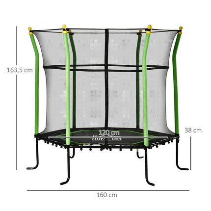 5.3 ft Garden Trampoline for Kids with Safety Net