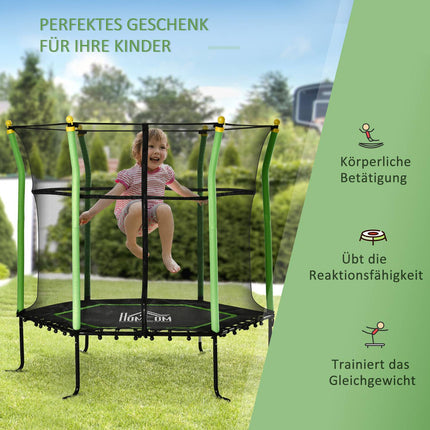 5.3 ft Garden Trampoline for Kids with Safety Net