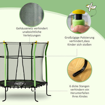 5.3 ft Garden Trampoline for Kids with Safety Net
