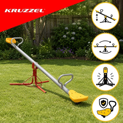 2-in-1 Garten-Metallschaukel für Kinder, 360°-Rotation