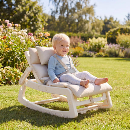 Kinder 2-in-1 Schaukel-Liegesessel, 4-fach verstellbare Rückenlehne