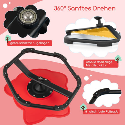 360° drehbarer Sensorikstuhl für Kinder, rotes Elefantendesign