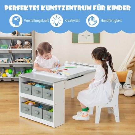 Children's 3-in-1 Activity Table with Easel & Storage