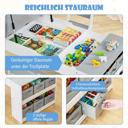 Children's 3-in-1 Activity Table with Easel & Storage
