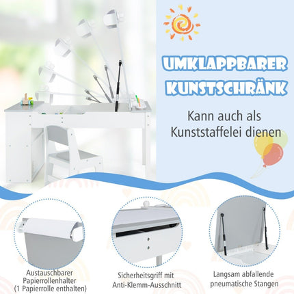 Children's 3-in-1 Activity Table with Easel & Storage