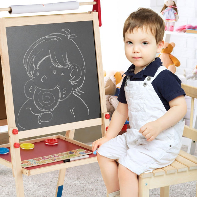 Children's 3-in-1 Adjustable Easel with Magnetic Whiteboard