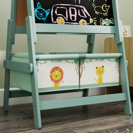 Children's 3-in-1 Easel with Chalkboard, Whiteboard, Paper Roll