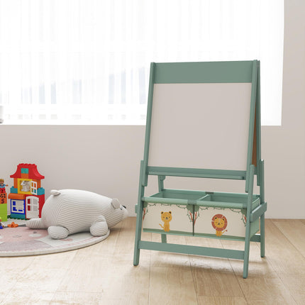Children's 3-in-1 Easel with Chalkboard, Whiteboard, Paper Roll