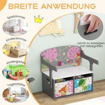 Children's 3-in-1 Table & Chair Set with Storage Bins