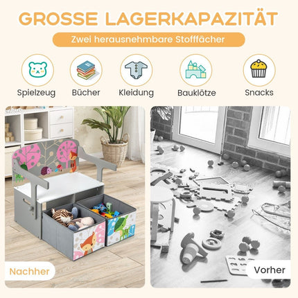 Children's 3-in-1 Table & Chair Set with Storage Bins