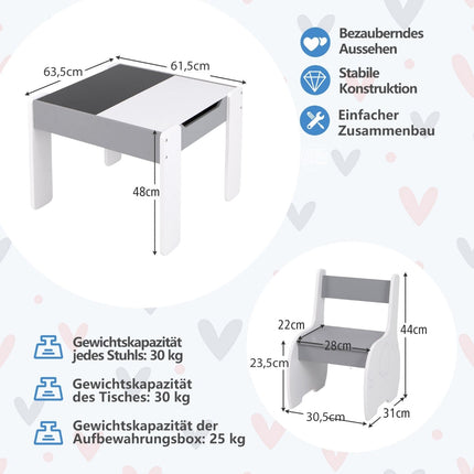 4-in-1 Kinder-Aktivitätstisch-Set mit Stauraum