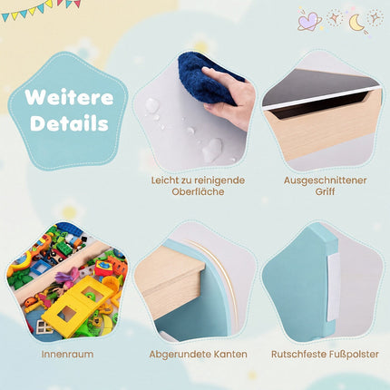 4-in-1 houten kindertafelset met krijtbord en opbergruimte