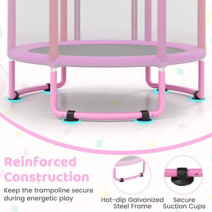 Children's 6-in-1 Trampoline with Safety Net, Purple