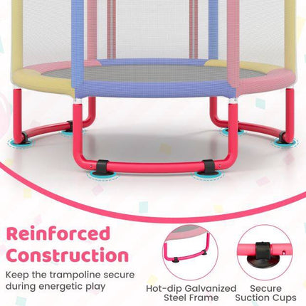 Children's 6-in-1 Trampoline with Safety Net and Swing