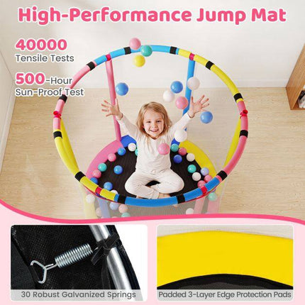 Children's 6-in-1 Trampoline with Safety Net and Swing