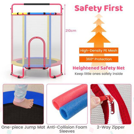 Children's 6-in-1 Trampoline with Swing & Gym Bar, Multicolour