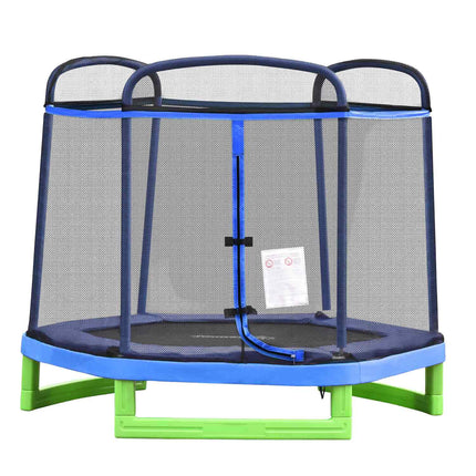 7Ft Kindertrampoline Veiligheidsnet Peutertrampoline Binnen Buiten 3-12 Jaar Tot 80 Kg Staal
