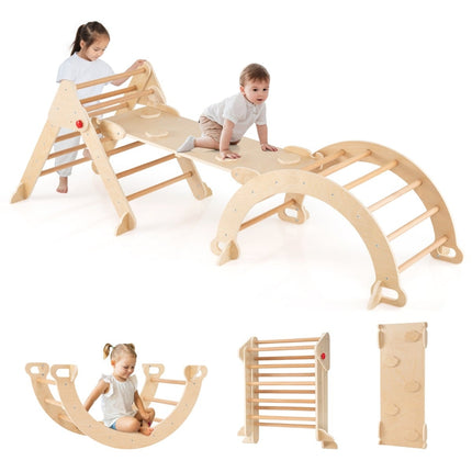 7-in-1 Kletterset für Kinder mit Rutsche und Rampe