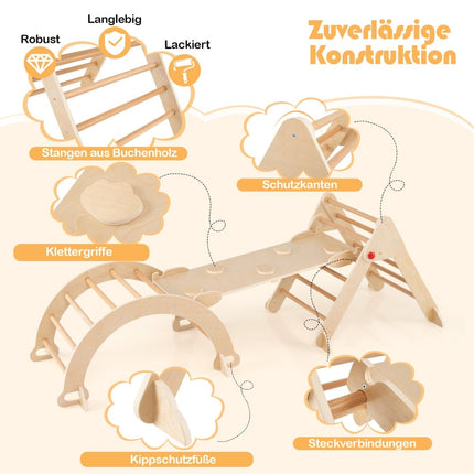 7-in-1 Kletterset für Kinder mit Rutsche und Rampe