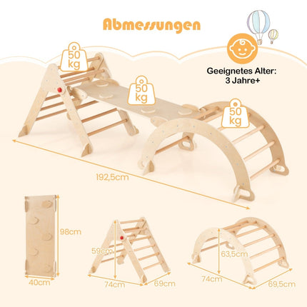 7-in-1 Kletterset für Kinder mit Rutsche und Rampe