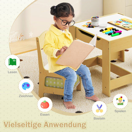 Kinderspieltisch-Set mit Stühlen, Grün, MDF