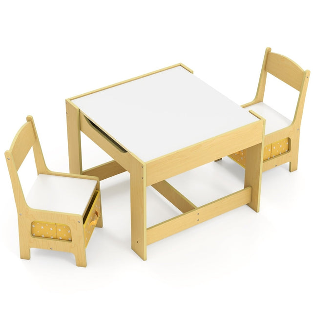 Kinderspieltisch-Set mit Stühlen, Gelb, ab 3 Jahren