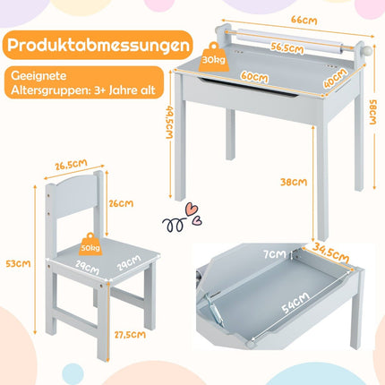 Kinder Aktivitätstisch- und Stuhl-Set mit Stauraum