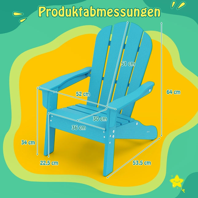 Kinder Adirondack Stuhl, HDPE, Ergonomische Rückenlehne