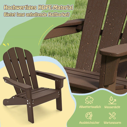 Kinder-Adirondack-Stuhl, HDPE, ergonomische Rückenlehne
