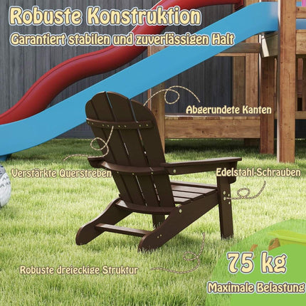 Kinder-Adirondack-Stuhl, HDPE, ergonomische Rückenlehne