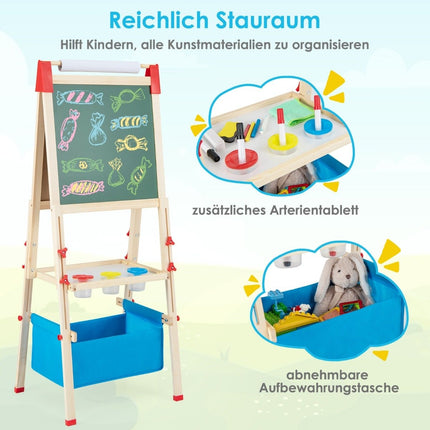 Kindermalstaffelei, verstellbar, mit Magnettafel und Whiteboard