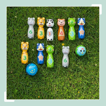 Children's Animal Bowling Set – 10 Pins, 2 Balls