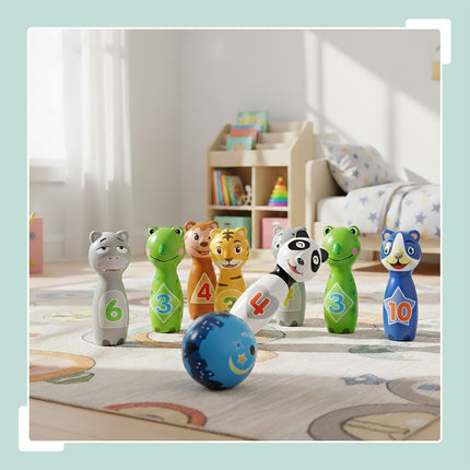 Children's Animal Bowling Set – 10 Pins, 2 Balls
