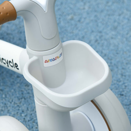 Balance bike for toddlers, brown & white, TPU wheels, 1 year+