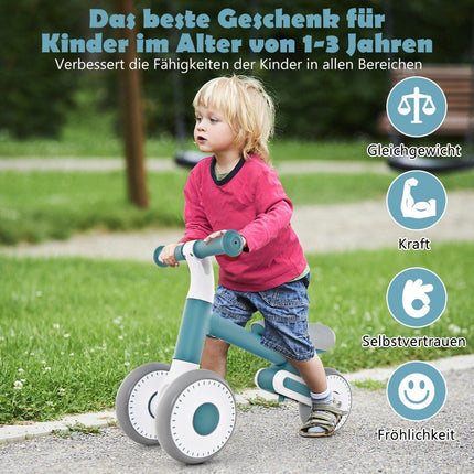 Children's Balance Bike with Adjustable Seat Height & Foldable Design Learning Balance Bike from 1 Years Blue